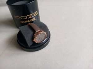 Elegant Sonata Watch with Brown Strap