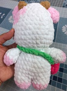 ✨🍓 Cute Handmade Crochet Strawberry Cow Plushie ✨