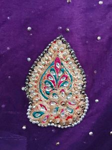 Exquisite Purple Embroidered Saree