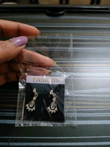 White Stone Earrings