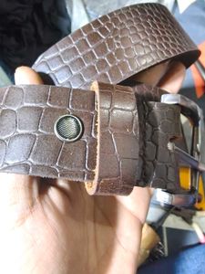 Classic Brown Croc Embossed Belt for Men