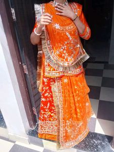 bridal rajputi poshak with one necklace