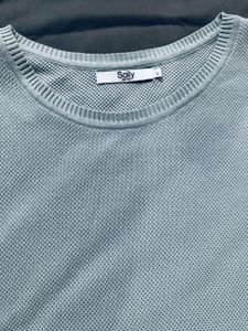Allen Solly Light Blue Textured Knit Top