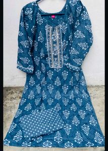 Green Floral Kurta Set