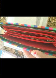 Embroidered Peacock Wallet