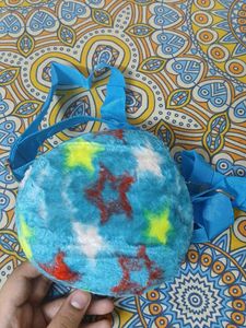 Cute Blue Doll Round Bag