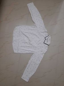 White Printed Casual Shirt