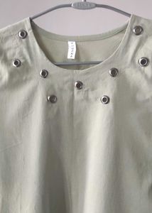 Chic Eyelet Detail Bell Sleeve Top
