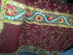 Elegant Maroon Embroidered Dupatta/Scarf