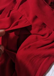 Women's Red Wide Leg Palazzo Pants