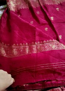 new pure dola burnt red  Silk Saree