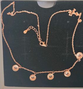 Rose Gold Necklace with Crystal Pendants SS925