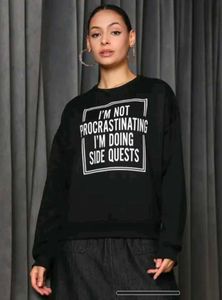 Graphic Sweatshirt: "Side Quests"