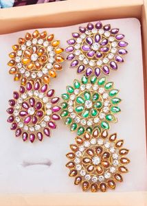 Beautiful Kundan Colourfull 5 Big Rings