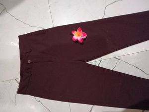 women Maroon formal pant