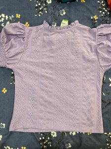 Chic Lavender Eyelet Top