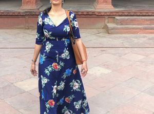 Navy Floral Maxi Dress