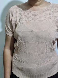 Peach Knit Top