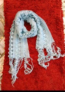 Light Blue Crochet Scarf