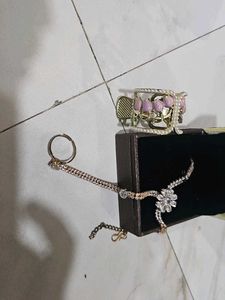 Elegant Adjustable Ring &amp; Charm Set