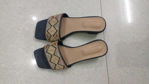 Embroidered Flat Sandals