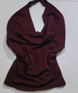 y2k Brown Halter Neck Top