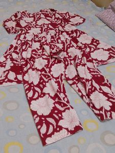 maroon white cord  set teenagers