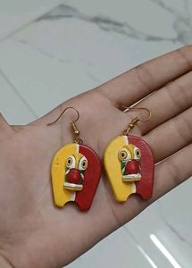 Unique Red & Yellow Handcrafted Earrings