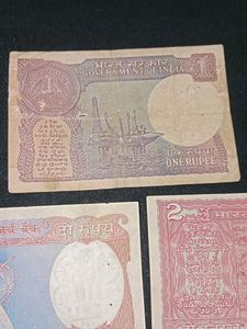 Old Indian Currency- 2rs Notes And 1rs Note(5notes