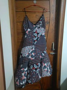 Boho Patchwork Midi flared Dress
