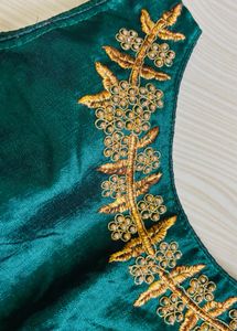Emerald Green Embroidered Blouse