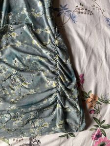 Strapless Floral Ruched Mini Dress