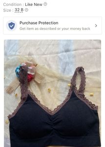 White And Black 0 Size Bra