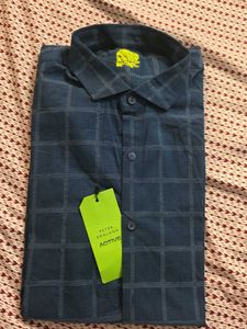 Peter England Men's Blue Check Shirt
