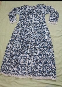 Floral Printed Anarkali kurti with dupatta