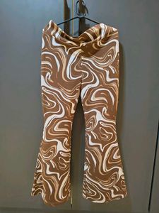 Retro Swirl Print Flare Pants