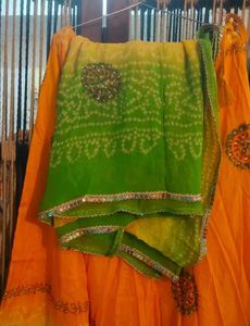 Orange Embroidered lehenga