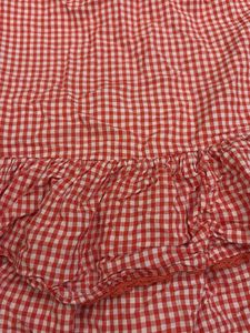 y2k Red Gingham Ruffle micro Mini Skirt