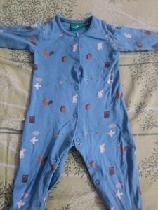 Cute Blue Animal Print Baby Romper