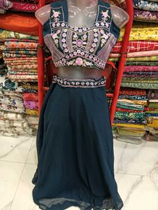 Embroidered Blouse And Plazo