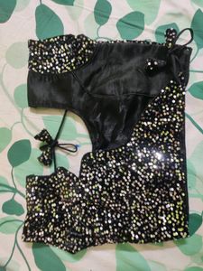 Black Sequin Blouse