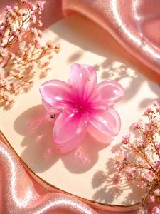 Cute Pink Flower Hair Claw Clip