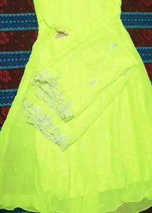 Vibrant Green Anarkali Suit with Dupatta