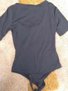 Chic Button Detail Bodysuit Top