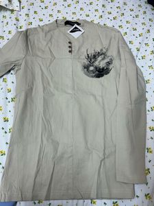 Comfortable Beige Kurta with Buttons