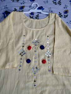 Embellished Yellow Kurti