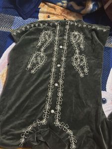 Vintage Velvet Embroidered Dress