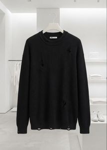 ZARA MEN'S Black Distressed Knit Sweater
