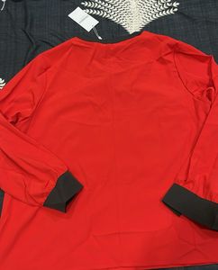 Vibrant Red Long Sleeve Top
