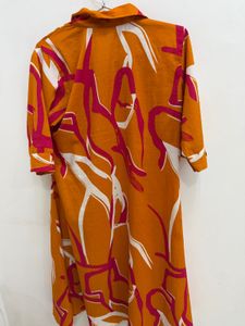 Vibrant Abstract Print Shirt Dress